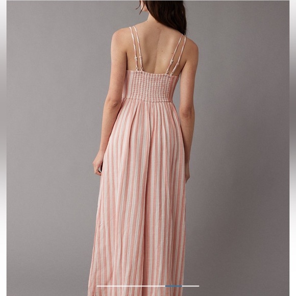 American Eagle Plunge Wide-Leg Jumpsuit - Picture 2 of 7